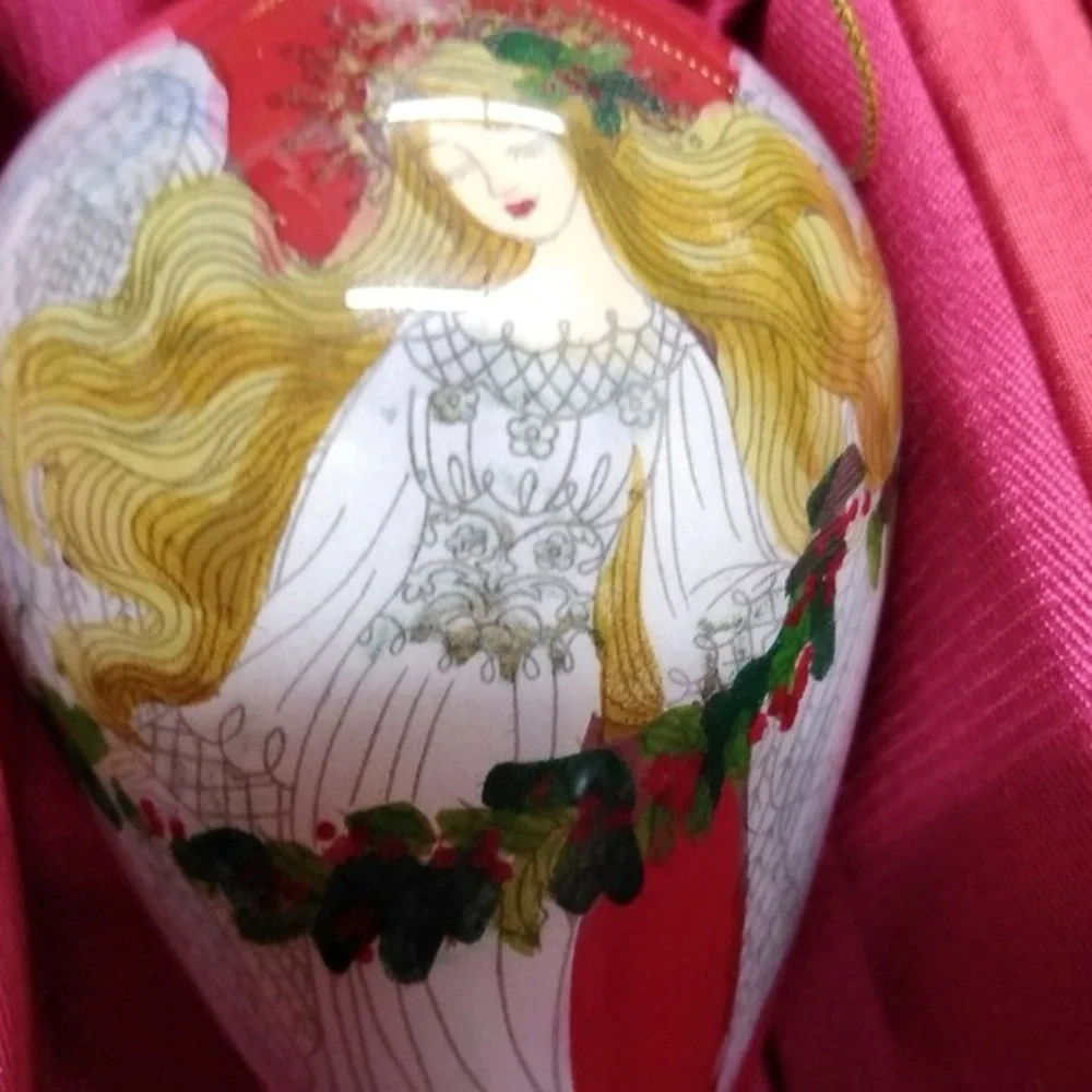 Pier 1 Imports 2011 Li Bien Angel Tear Drop Glass Ornament Christmas Angel